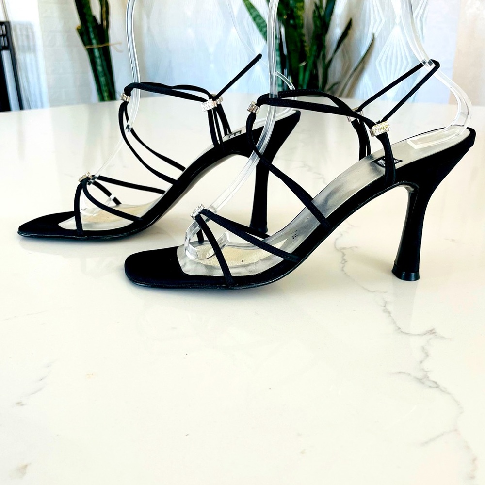 Stuart Weitzman | Strappy Heels w/ Rhinestone Detail